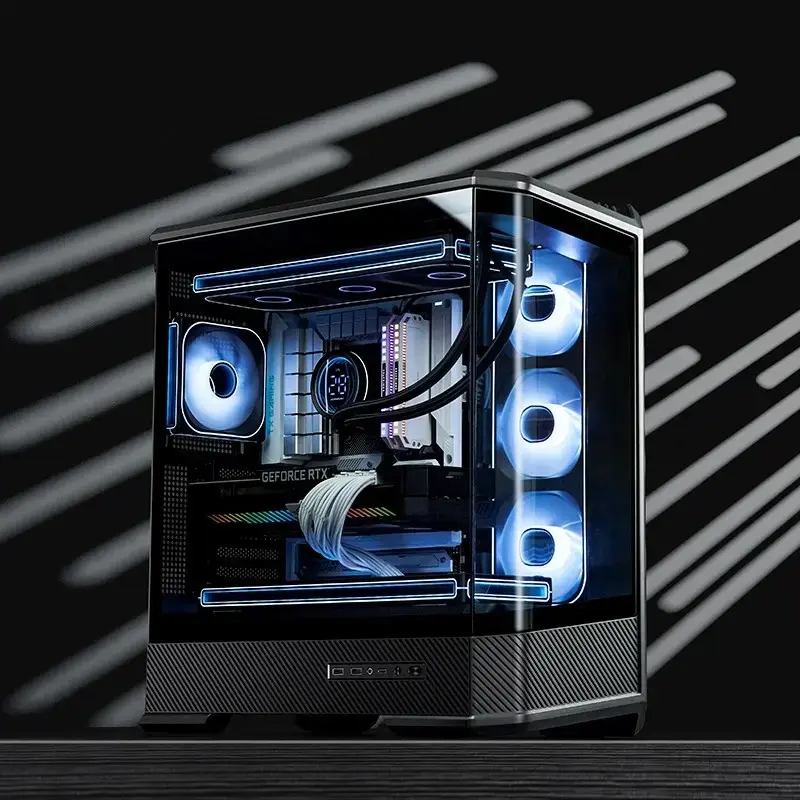 Caixa de computador Jonsbo D400 Midi Tower ATX Tempered Glass – preto