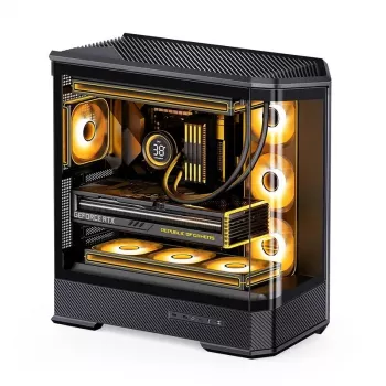 Caixa de computador Jonsbo D400 Midi Tower ATX Tempered Glass – preto