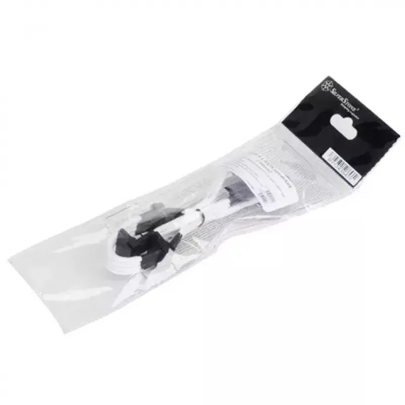 SilverStone SST-PP07-BTSW cabo extensor de alimentação de Molex de 4 pinos para 4x SATA, 0,3 m, branco