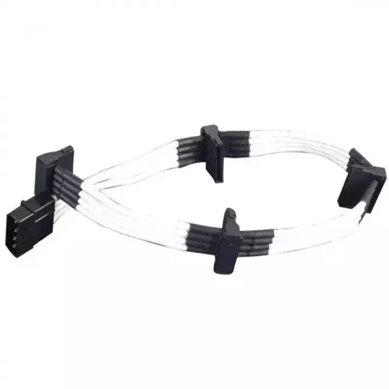 SilverStone SST-PP07-BTSW cabo extensor de alimentação de Molex de 4 pinos para 4x SATA, 0,3 m, branco