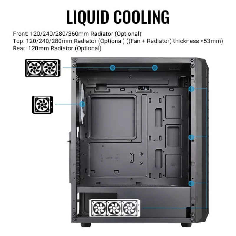 Caixa de PC Aerocool Beam-G-BK-V1 Mini Tower preta