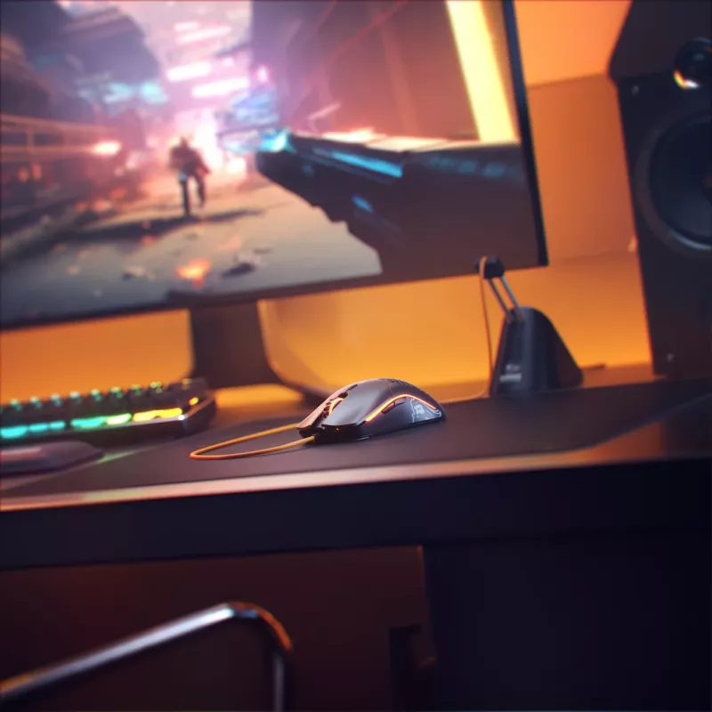 Glorious Gaming Glorious Model O- rato Regular (preto), destro, ótico, USB Type-A, 3200 DPI, preto