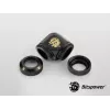 Cotovelo de compressão BitsPower carbono preto BP-CBE90DML — fitting de latão 90°, aspeto carbono preto, 1 unid.