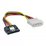 Cabo adaptador de alimentação SATA InLine 4-Pin Molex / 15-Pin SATA com bloqueio 0,15 m