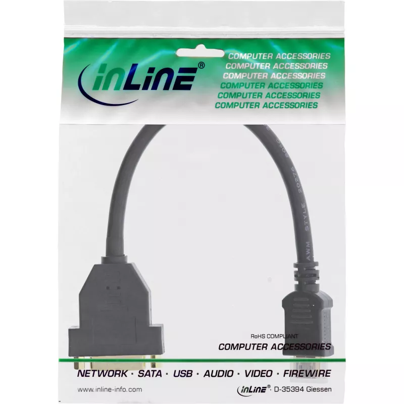 Adaptador InLine HDMI-DVI HDMI A macho / DVI fêmea 0,2 m