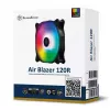 Ventoinha Silverstone Air Blazer 120R 12 cm preto transparente rolamento hidráulico