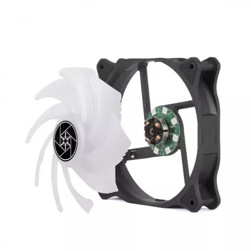 Ventoinha Silverstone Air Blazer 120R 12 cm preto transparente rolamento hidráulico