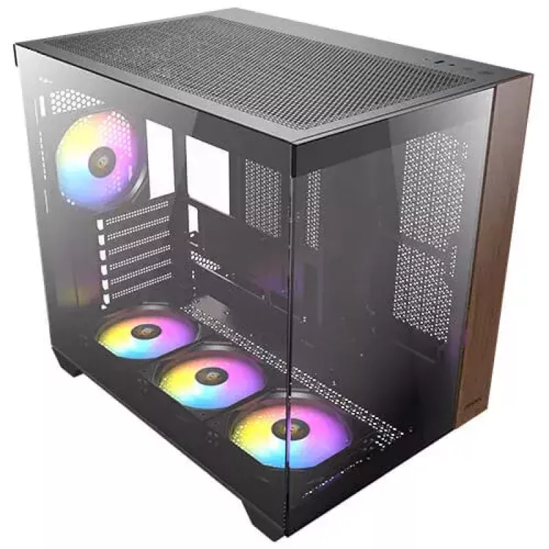 Caixa de PC Antec CX800 Midi Tower preto, efeito madeira