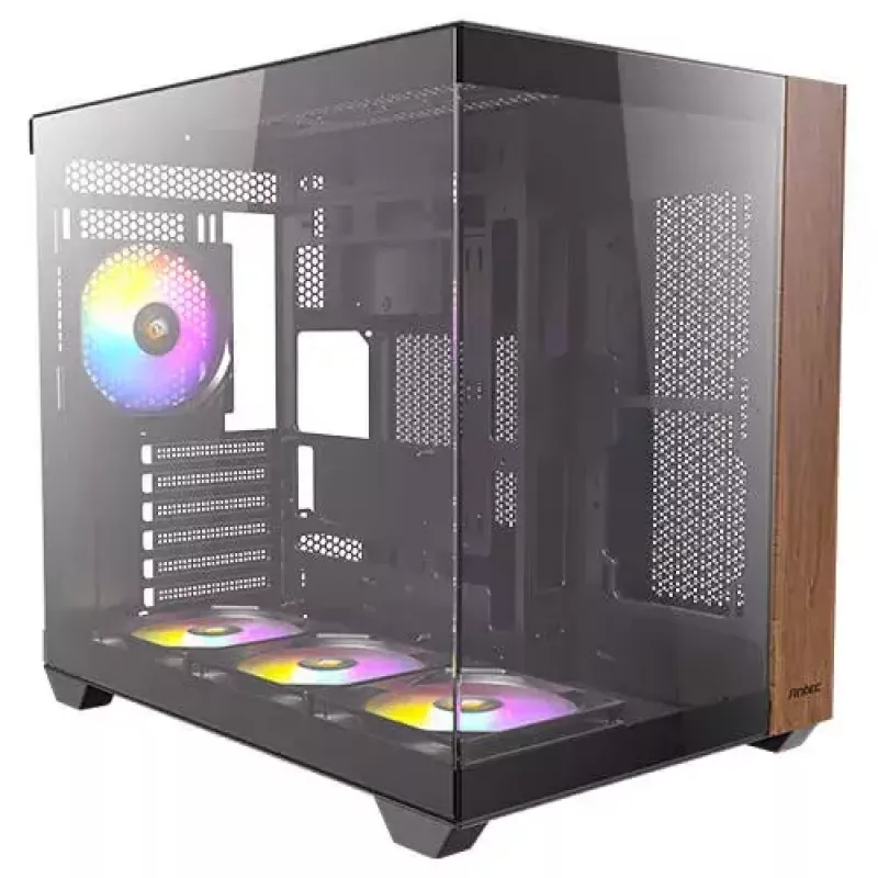 Caixa de PC Antec CX800 Midi Tower preto, efeito madeira