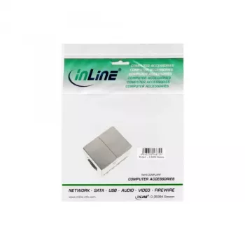 Adaptador InLine Cat.6, metal totalmente blindado, 2x conector fêmea RJ45/conector fêmea RJ45, direto