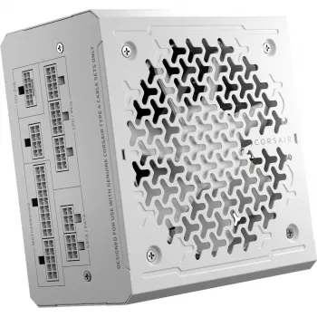 Fonte de alimentação CORSAIR RMe Series RM1000e — 1000 W, ATX 3.1, 80 PLUS Gold, totalmente modular, branca, ventoinha de 120 mm