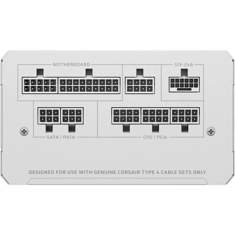 Fonte de alimentação CORSAIR RMe Series RM1000e — 1000 W, ATX 3.1, 80 PLUS Gold, totalmente modular, branca, ventoinha de 120 mm