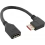 Cabo adaptador InLine DisplayPort 1.4 macho/fêmea, 8K4K, angular à direita, preto/dourado