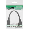Cabo adaptador InLine DisplayPort 1.4 macho/fêmea, 8K4K, angular à direita, preto/dourado