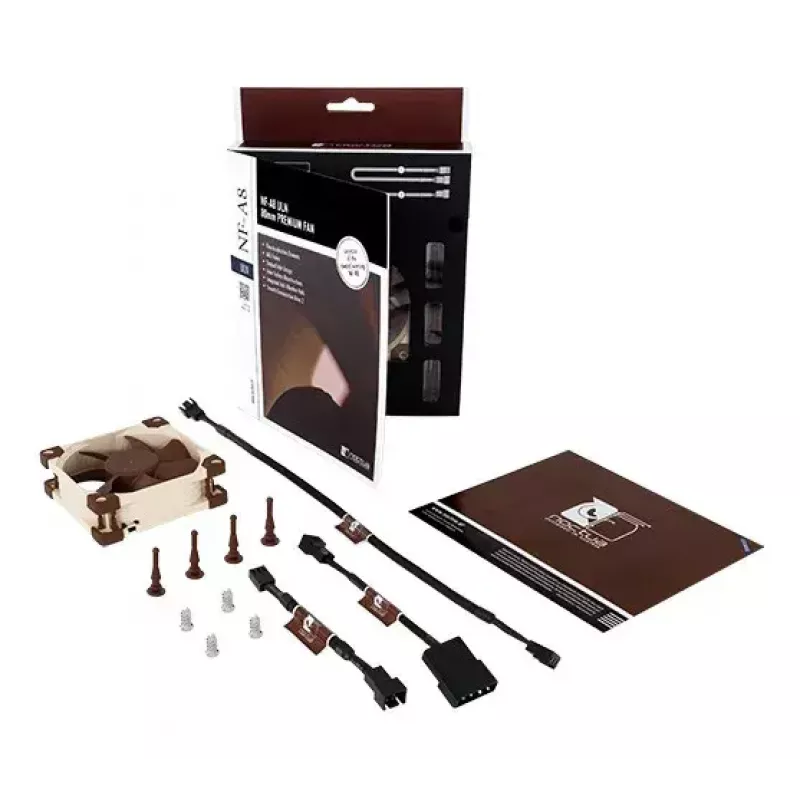 Noctua NF-A8 ULN ventoinha para caixa, 80 mm, 12 V, 3 pinos, rolamento SSO2, 1100–1400 rpm, 34,8 m³/h, 6,5–10,4 dB(A), bege/castanho