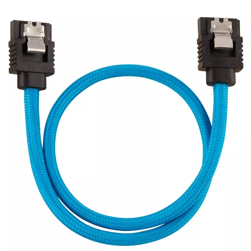 Corsair CC-8900251 Premium Sleeved cabo SATA, 0,3 m, (2 un.), azul