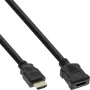 Cabo HDMI InLine, cabo HDMI de alta velocidade, M/W, preto, contactos dourados, 3 m