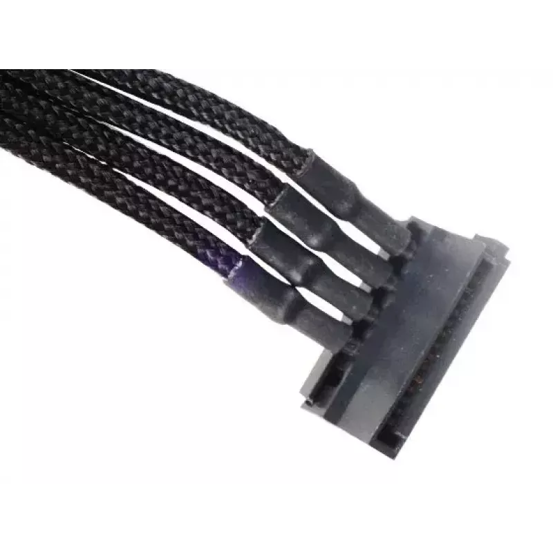SilverStone SST-PP07-BTSB cabo de extensão de Molex de 4 pinos para 4x SATA, 300 mm, preto