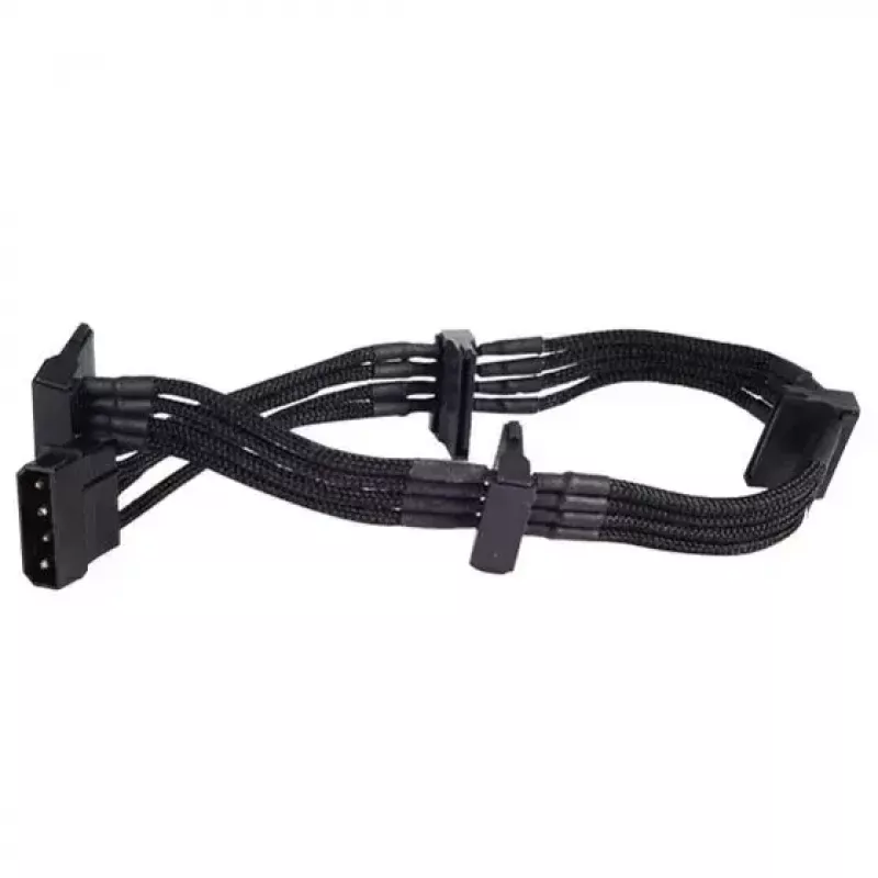 SilverStone SST-PP07-BTSB cabo de extensão de Molex de 4 pinos para 4x SATA, 300 mm, preto