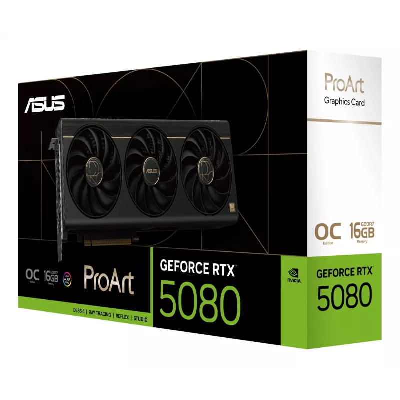 Placa gráfica ASUS GeForce RTX 5080 16 GB GDDR7 PCIe 5.0, 256 bits, OC, 3 ventoinhas, 304 mm