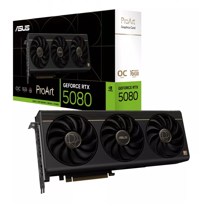 Placa gráfica ASUS GeForce RTX 5080 16 GB GDDR7 PCIe 5.0, 256 bits, OC, 3 ventoinhas, 304 mm