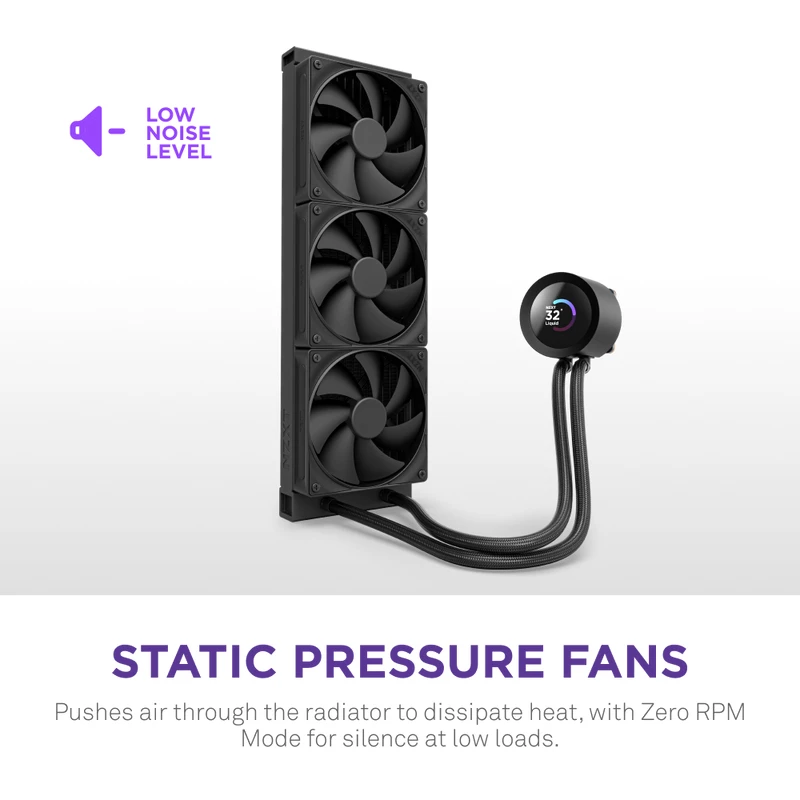 Refrigerador líquido All-in-One NZXT Kraken Plus 360 12 cm preto Fluid Dynamic Bearing