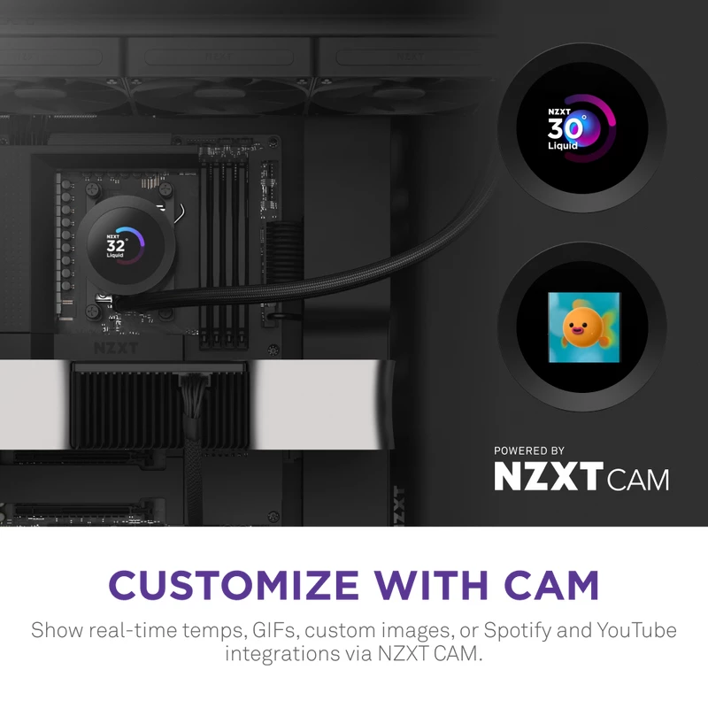 Refrigerador líquido All-in-One NZXT Kraken Plus 360 12 cm preto Fluid Dynamic Bearing