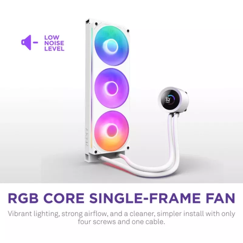 Refrigerador líquido All-in-One NZXT Kraken Plus 360 RGB branco 500–2400 rpm