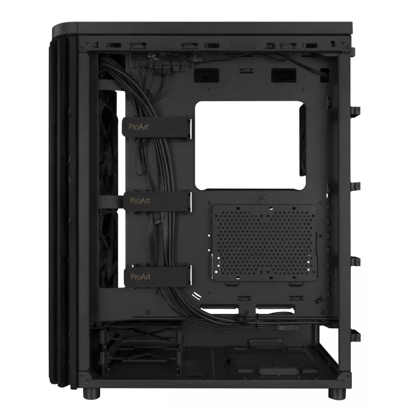ASUS 90DC00M0-B39040 ProArt PA401 Wood Edition Mesh PWM caixa ATX Midi-Tower, vidro temperado, preta