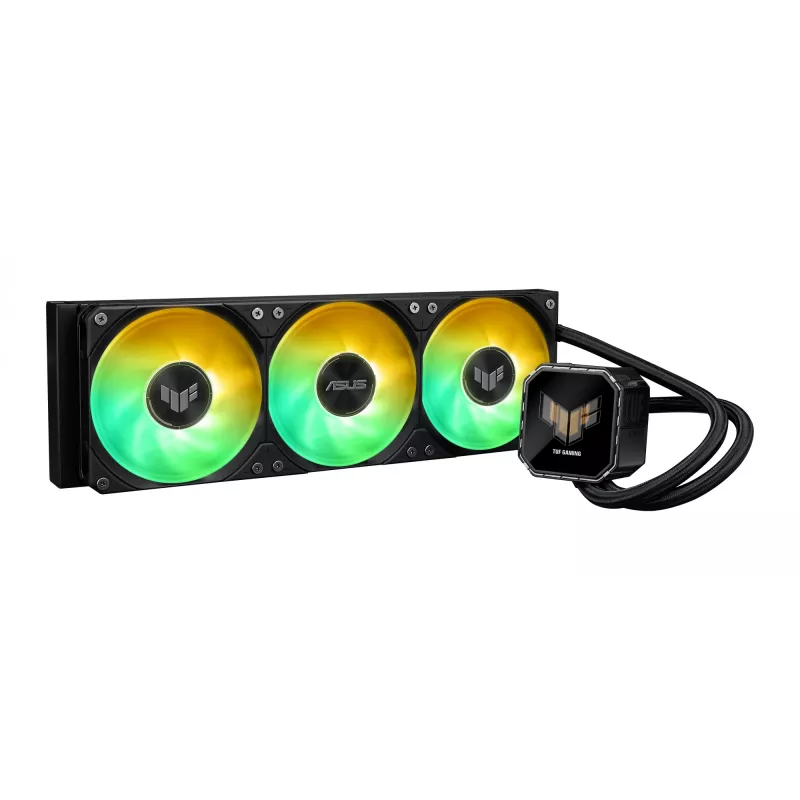 Refrigeração líquida All-in-One ASUS TUF Gaming LC III 360 ARGB LCD — radiador de 360 mm, 3x ventoinhas de 120 mm, socket AM5/AM4/LGA1700/LGA1200, Preto