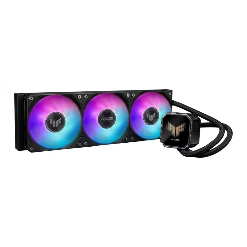 Refrigeração líquida All-in-One ASUS TUF Gaming LC III 360 ARGB LCD — radiador de 360 mm, 3x ventoinhas de 120 mm, socket AM5/AM4/LGA1700/LGA1200, Preto