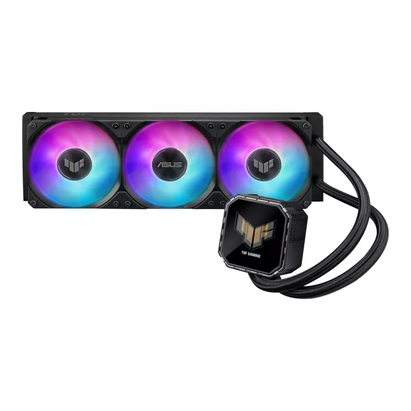 Refrigeração líquida All-in-One ASUS TUF Gaming LC III 360 ARGB LCD — radiador de 360 mm, 3x ventoinhas de 120 mm, socket AM5/AM4/LGA1700/LGA1200, Preto