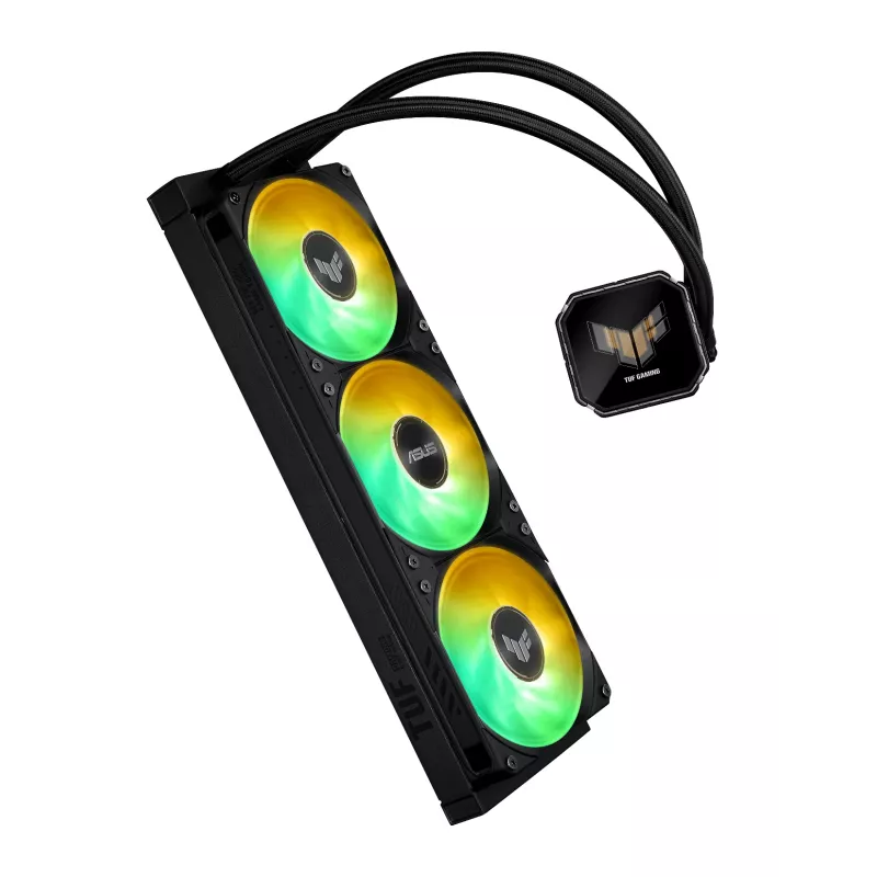 Refrigeração líquida All-in-One ASUS TUF Gaming LC III 360 ARGB LCD — radiador de 360 mm, 3x ventoinhas de 120 mm, socket AM5/AM4/LGA1700/LGA1200, Preto