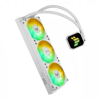 Refrigerador líquido All-in-One ASUS TUF Gaming LC III 360 ARGB White Edition – 360 mm, ventoinha de 120 mm, suporte para LGA1700/1200, AM4/AM5