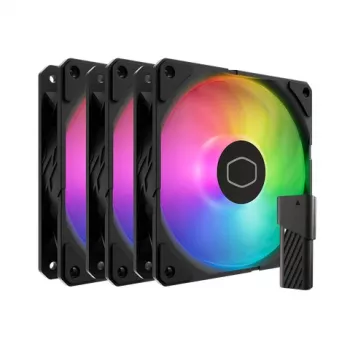 Ventoinhas de caixa Cooler Master SickleFlow Edge 120 ARGB 3-in-1, 3x 120 mm, pretas, MFX-B2DN-253P2-R2