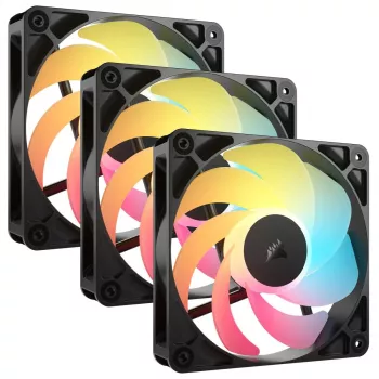 Ventoinha de refrigeração CORSAIR RS120-R ARGB 120mm 3-Pack, 120 mm, iluminação ARGB, 3 ventoinhas