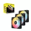 Ventoinha de refrigeração CORSAIR RS120-R ARGB 120mm 3-Pack, 120 mm, iluminação ARGB, 3 ventoinhas