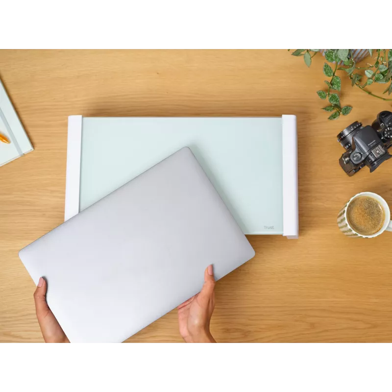 Suporte de monitor / base de secretária Trust 25351 transparente, branco