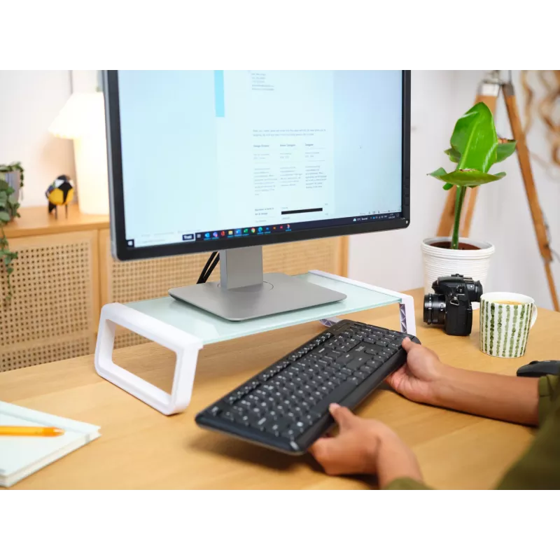 Suporte de monitor / base de secretária Trust 25351 transparente, branco