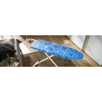 Capa acolchoada para tábua de passar Leifheit 71606 — algodão/poliéster/poliuretano, compatível com 1250 × 400 mm, azul