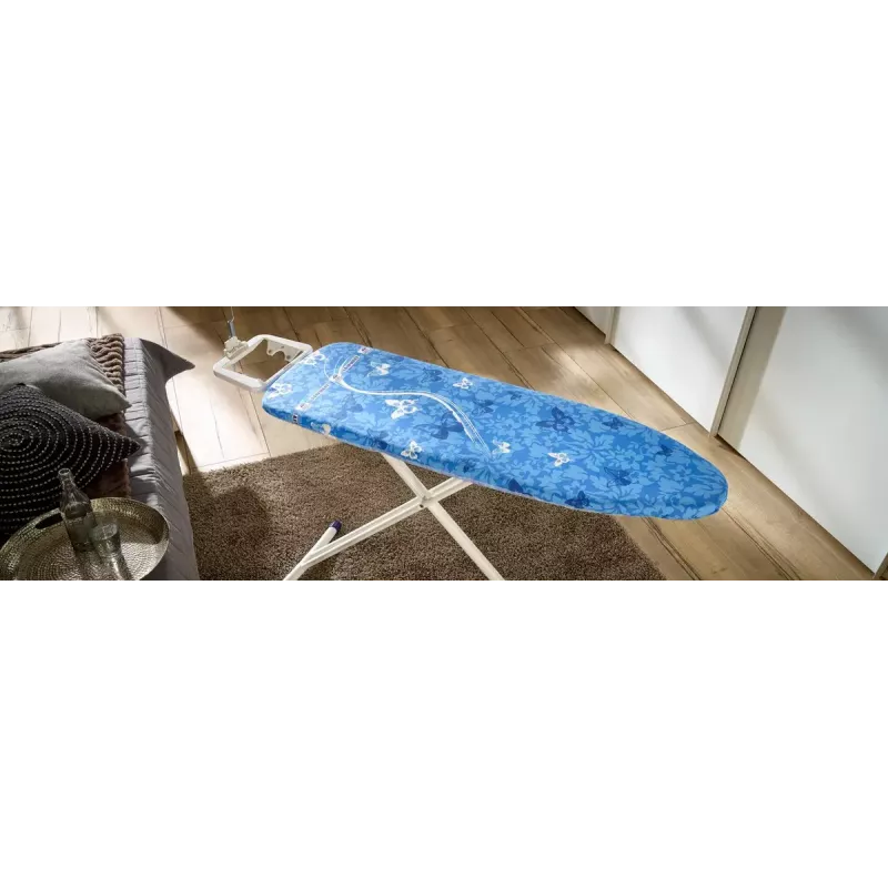 Capa acolchoada para tábua de passar Leifheit 71606 — algodão/poliéster/poliuretano, compatível com 1250 × 400 mm, azul