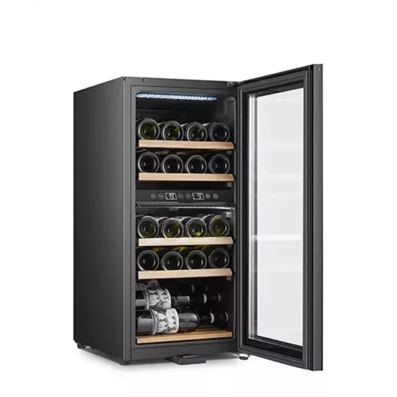 Garrafa térmica elétrica para vinho Adler AD 8080, instalação livre preta, 24 garrafas, 2 zonas, 60 L, controlo tátil