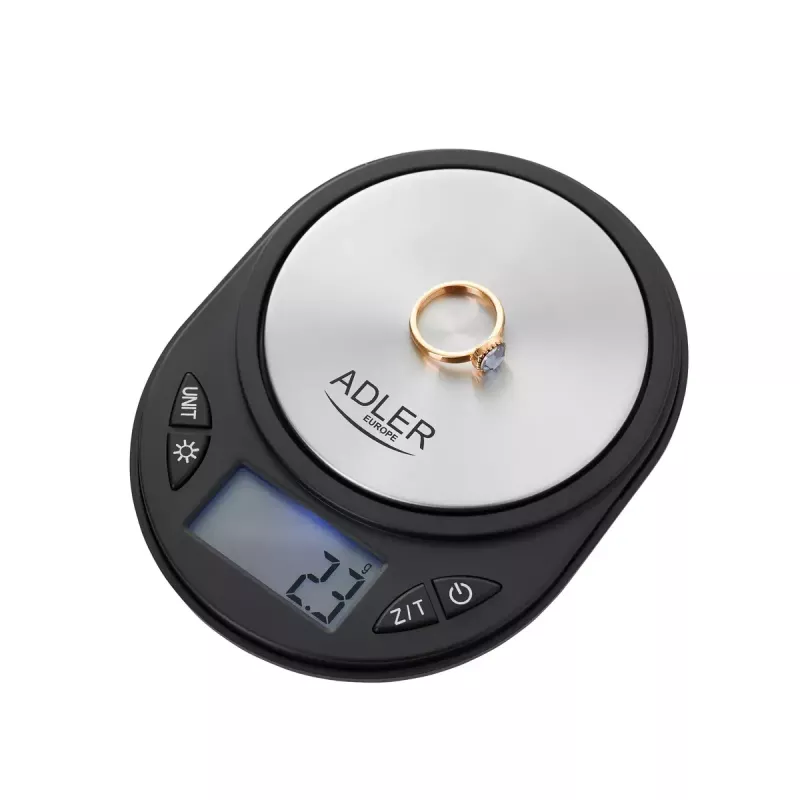 Balança de precisão Adler AD 3162 – capacidade 750 g, precisão 0,1 g, preto