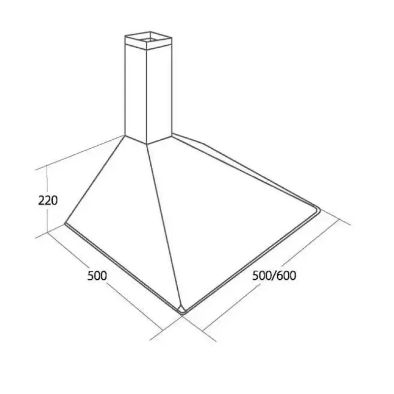 AKPO WK-5 Soft 60 exaustor de chaminé de parede, 60 cm, LED, aço inoxidável
