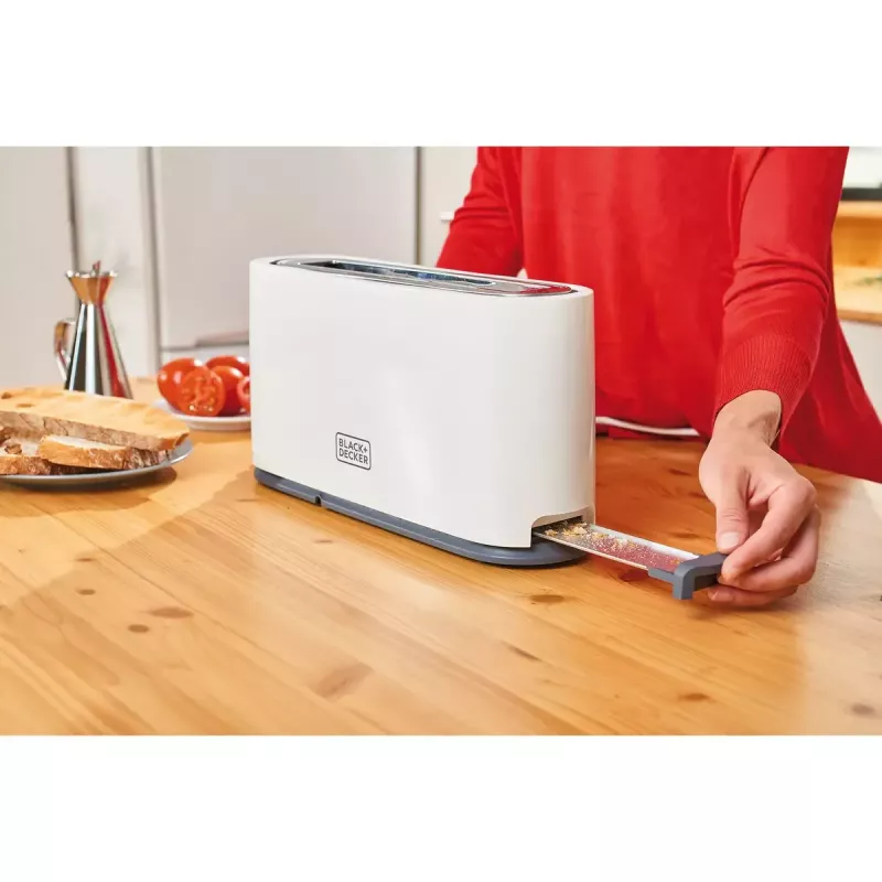 Torradeira Black & Decker BXTO1001E 1 fatia 1000 W branco, 7 níveis de tostagem, ranhura longa