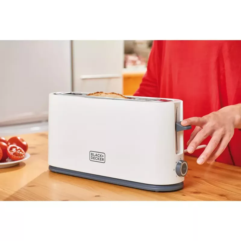 Torradeira Black & Decker BXTO1001E 1 fatia 1000 W branco, 7 níveis de tostagem, ranhura longa