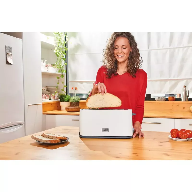 Torradeira Black & Decker BXTO1001E 1 fatia 1000 W branco, 7 níveis de tostagem, ranhura longa