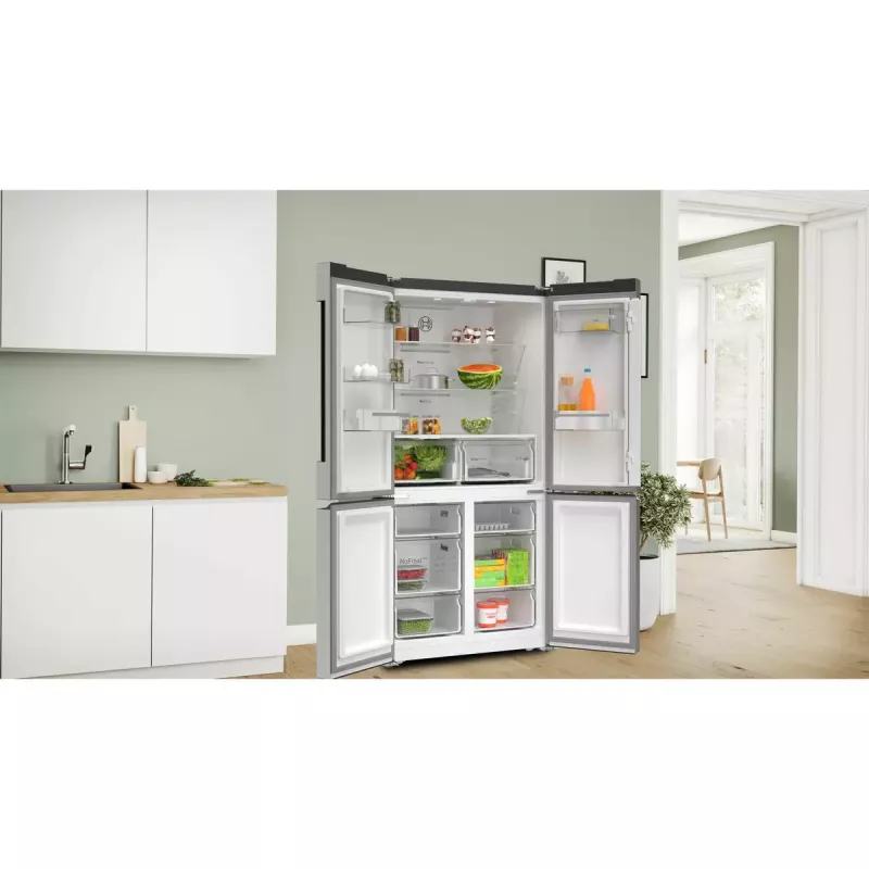 Frigorífico side-by-side Bosch Serie 4 KFN96VPEA, 605 l (frigorífico 405 l / congelador 200 l), NoFrost, aço inoxidável