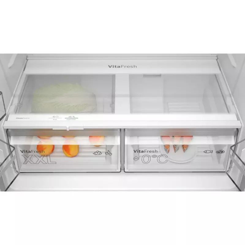 Frigorífico side-by-side Bosch Serie 4 KFN96VPEA, 605 l (frigorífico 405 l / congelador 200 l), NoFrost, aço inoxidável