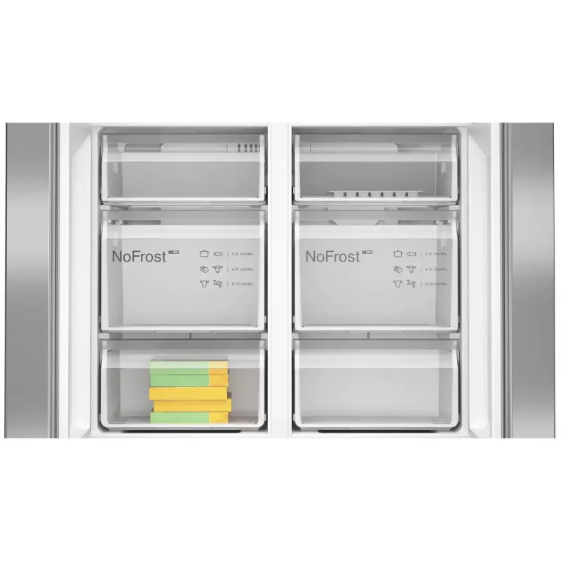 Frigorífico side-by-side Bosch Serie 4 KFN96VPEA, 605 l (frigorífico 405 l / congelador 200 l), NoFrost, aço inoxidável
